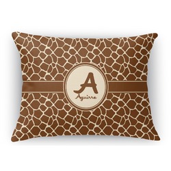 Giraffe Print Rectangular Throw Pillow Case - 12"x18" (Personalized)