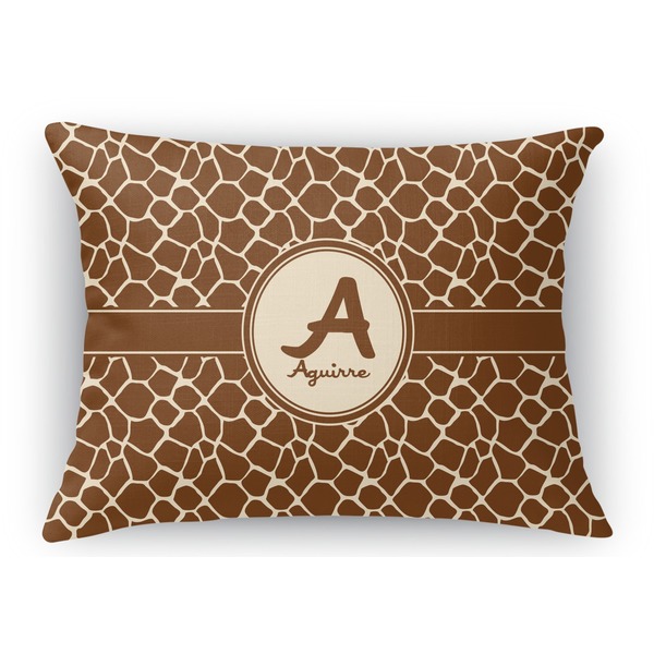 Custom Giraffe Print Rectangular Throw Pillow Case - 12"x18" (Personalized)