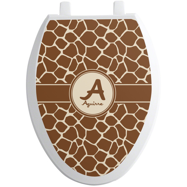 Giraffe Print Toilet Seat Decal (Personalized)