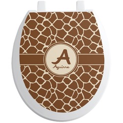 Giraffe Print Toilet Seat Decal - Round (Personalized)