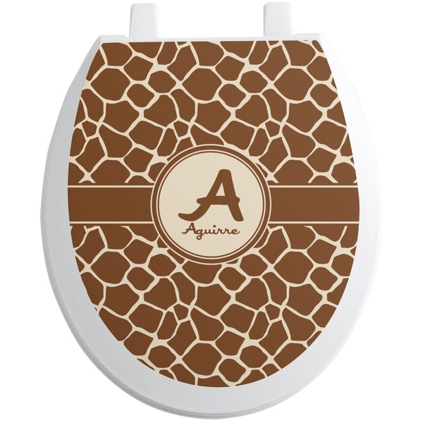 Custom Giraffe Print Toilet Seat Decal (Personalized)