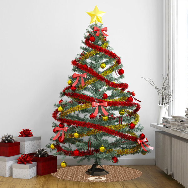 Giraffe Print Tree Skirt - In context