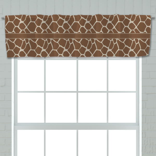 Giraffe Print Valance - Closeup on window