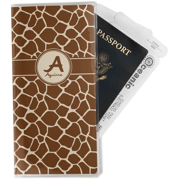 Custom Giraffe Print Travel Document Holder