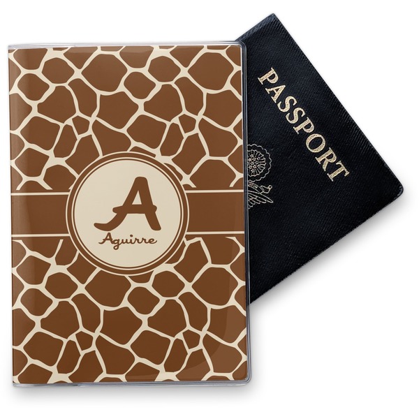 Custom Giraffe Print Vinyl Passport Holder (Personalized)