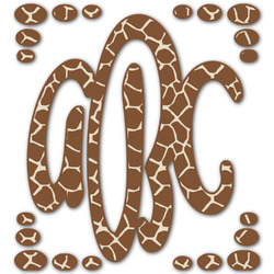 Giraffe Print Monogram Decal - Custom Sizes (Personalized)