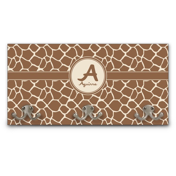 Custom Giraffe Print Wall Mounted Coat Rack (Personalized)