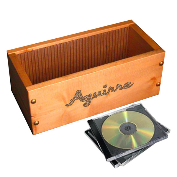 Giraffe Print Wall Name Decal on Wooden Storage Chest