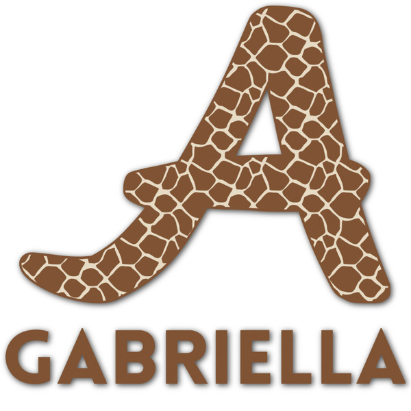 Custom Giraffe Print Name & Initial Decal - Custom Sized (Personalized)