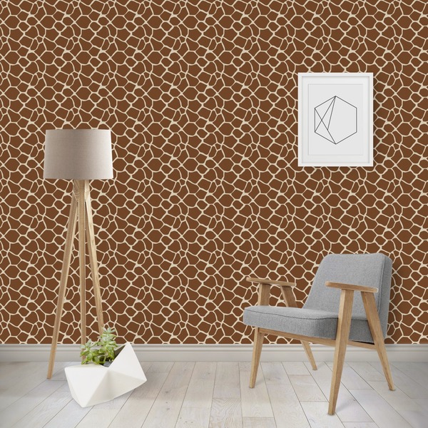 Custom Giraffe Print Wallpaper & Surface Covering (Water Activated - Removable)