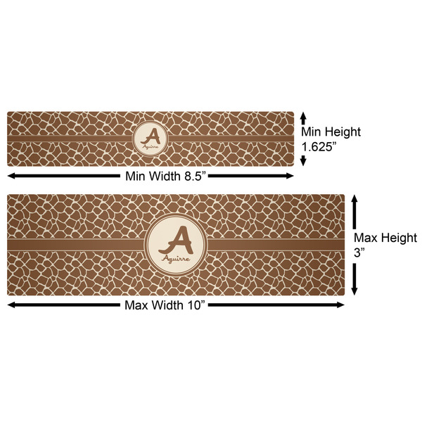 Giraffe Print Water Bottle Labels w/ Dimensions