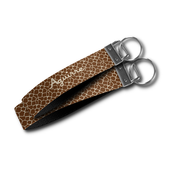 Giraffe Print Webbing Keychain FOBs - Size Comparison
