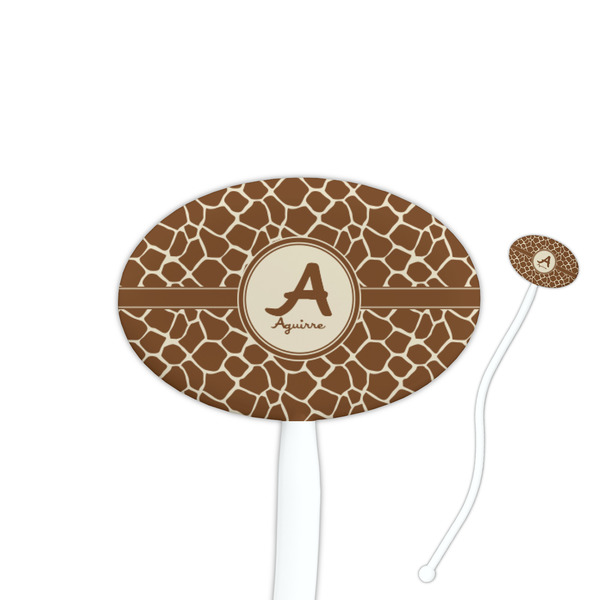 Custom Giraffe Print Oval Stir Sticks (Personalized)