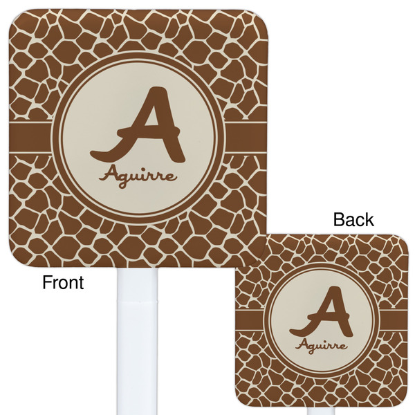 Giraffe Print White Plastic Stir Stick - Double Sided - Approval