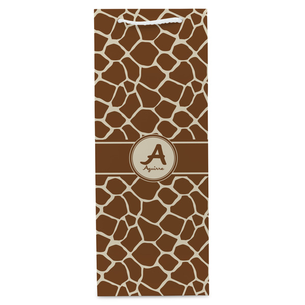 Giraffe Print Wine Gift Bag - Gloss - Front