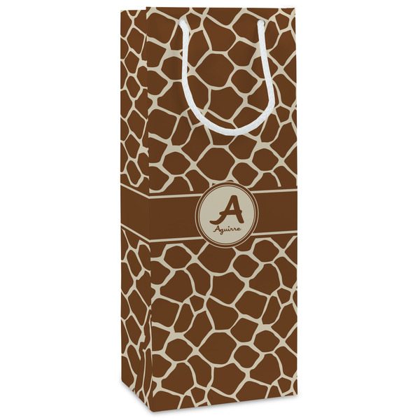 Custom Giraffe Print Wine Gift Bags - Gloss (Personalized)