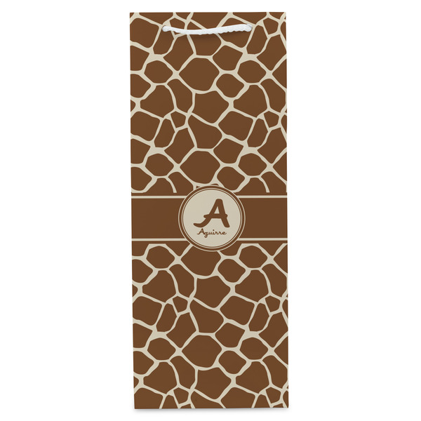 Giraffe Print Wine Gift Bag - Matte - Front