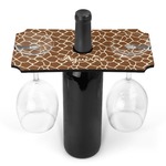 Giraffe Print Wine Bottle & Glass Holder (Personalized)