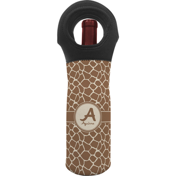 Custom Giraffe Print Wine Tote Bag (Personalized)
