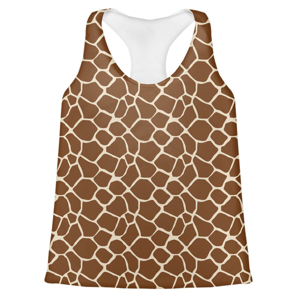 Custom Giraffe Print Womens Racerback Tank Top - Medium