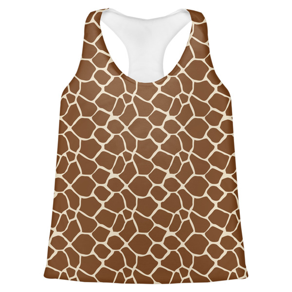 Custom Giraffe Print Womens Racerback Tank Top - 2X Large