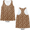 Giraffe Print Womens Racerback Tank Tops - Medium - Front and Back