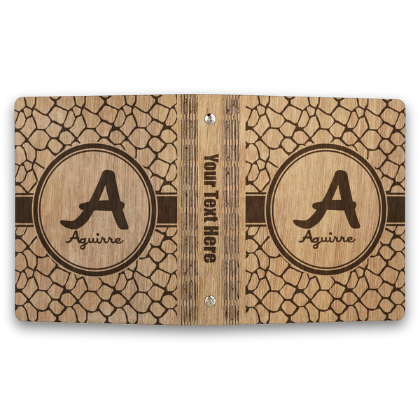 Giraffe Print Wood 3-Ring Binders - 1" Half-Letter - Approval