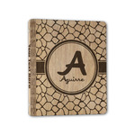 Giraffe Print Wood 3-Ring Binder - 1" Half-Letter Size (Personalized)