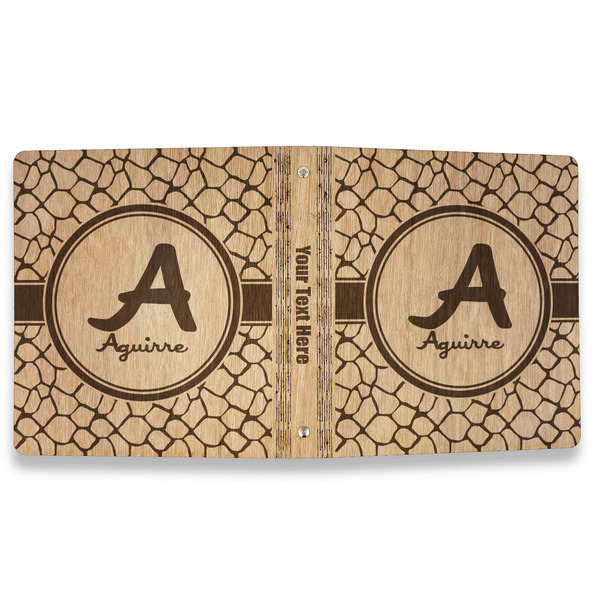 Giraffe Print Wood 3-Ring Binders - 1" Letter - Approval