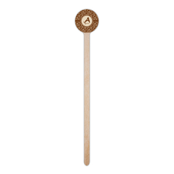 Giraffe Print Wooden 6" Stir Stick - Round - Single Stick
