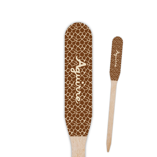 Custom Giraffe Print Paddle Wooden Food Picks - Double Sided (Personalized)