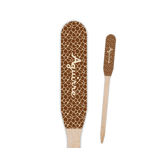 Custom Giraffe Print Paddle Wooden Food Picks (Personalized)