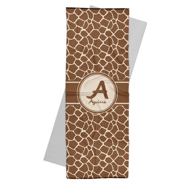 Custom Giraffe Print Yoga Mat Towel (Personalized)