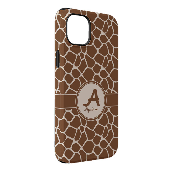 Custom Giraffe Print iPhone Case - Rubber Lined - iPhone 14 Plus (Personalized)
