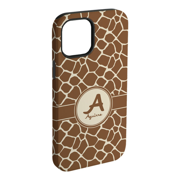 Custom Giraffe Print iPhone Case - Rubber Lined - iPhone 15 Plus (Personalized)