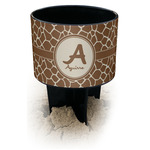 Giraffe Print Black Beach Spiker Drink Holder (Personalized)