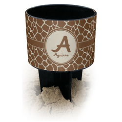 Giraffe Print Black Beach Spiker Drink Holder (Personalized)