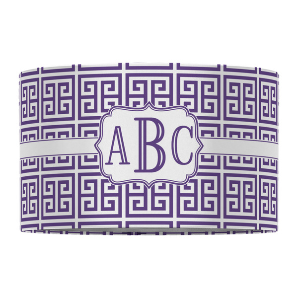 Greek Key 12" Drum Lampshade - FRONT (Fabric)