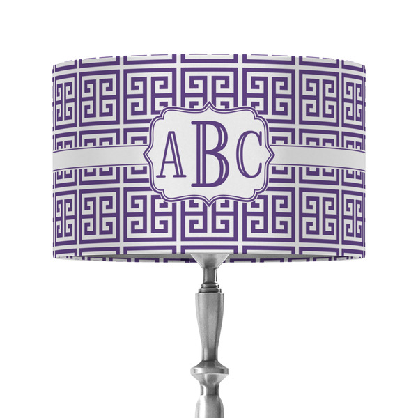 Greek Key 12" Drum Lampshade - ON STAND (Fabric)