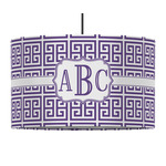 Greek Key 12" Drum Pendant Lamp - Fabric (Personalized)