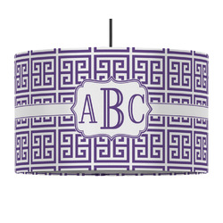 Greek Key 12" Drum Pendant Lamp - Fabric (Personalized)