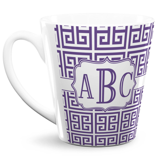 Custom Greek Key 12 Oz Latte Mug (Personalized)