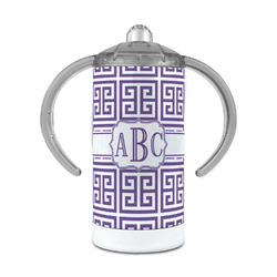 Greek Key 12 oz Stainless Steel Sippy Cup (Personalized)