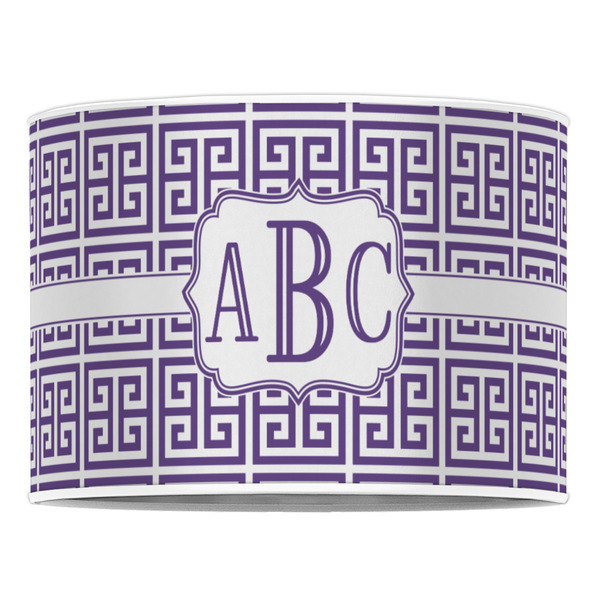 Greek Key 16" Drum Lampshade - FRONT (Poly Film)