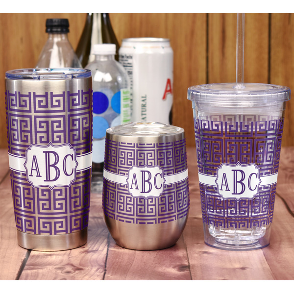 Greek Key 20oz SS Tumbler - Full Print - In Context