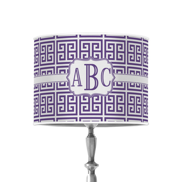 Greek Key 8" Drum Lampshade - ON STAND (Poly Film)