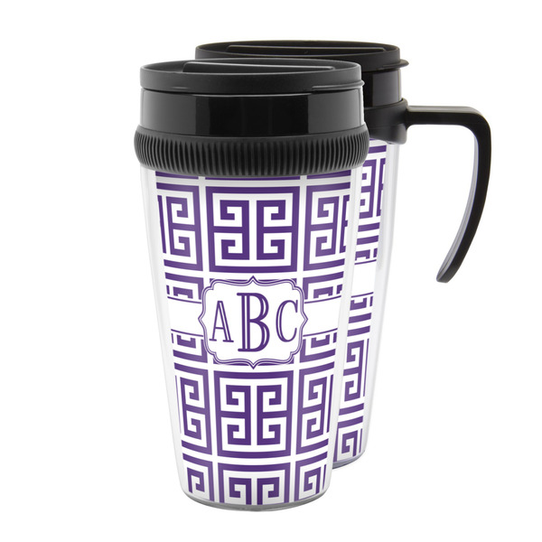 Custom Greek Key Acrylic Travel Mug (Personalized)