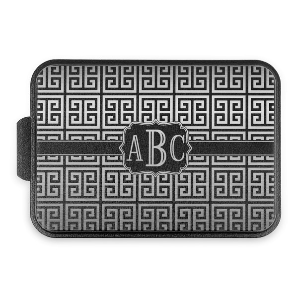 Custom Greek Key Aluminum Baking Pan with Black Lid (Personalized)