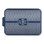 Greek Key Aluminum Baking Pan with Navy Lid (Personalized)