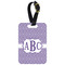 Greek Key Metal Luggage Tag w/ Monogram